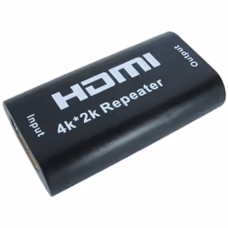 The HDMI repeater unit is used to chain two HDMI cables together to create a longer HDMI extension. It works by regenerating ...