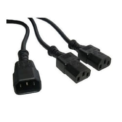 Cables Direct RB-335W power cable Black C14 coupler 2 x C13 coupler