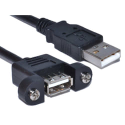 Cables Direct Panel Mount Shielded USB cable USB 2.0 2 m USB A Black