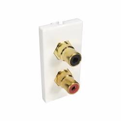 The AV-MOD2RCA module is a 50mm x 25mm clip in Module. the RCA Connectors are couplers allowing you to connect standard male ...