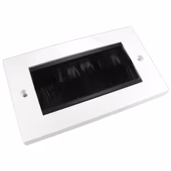 The UT-734BK is a white cable entry/exit faceplate with a black brush to keep the plate tidy where the cables exit the wall o ...
