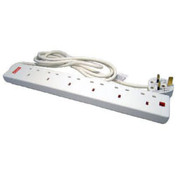 Cables Direct RB-02M06SPD power extension 2 m 6 AC outlet(s) Indoor Wh