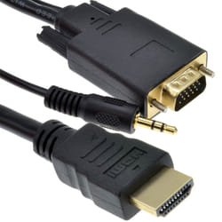 kenable 009246 video cable adapter 1.8 m HDMI Type A (Standard) VGA (D-Sub) + 3.5mm Black