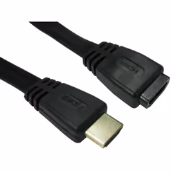 Cables Direct CDLHDFLAT-MF02K, 2 m, HDMI Type A (Standard), HDMI Type A (Standard), Audio Return Channel (ARC), Black