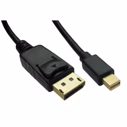 Cables Direct CDLMDP, 1 m, DisplayPort, Mini DisplayPort, Male, Male, Black