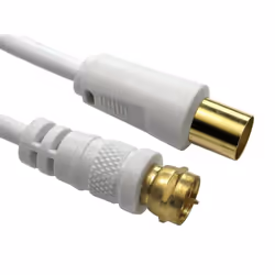 The TV to F connector cable is typically used for connecting a TV aerial to a satellite box or vice versa.