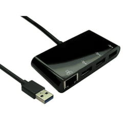 Cables Direct USB3-ETHGHUB-BK laptop dock/port replicator USB 3.2 Gen