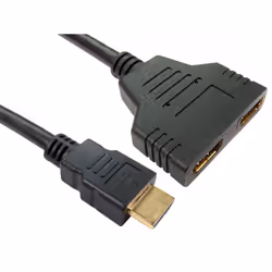 The CDLHD-000 is a HDMI splitter cable adapter. 1x male to 2x female socket. Works by splitting the input of HDMI source to t ...