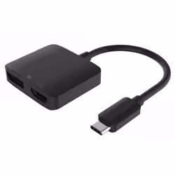 This is a Type-C to HDMI and DP adapter which allows you to transmit signals from your host PC to displays. The adapter suppo ...