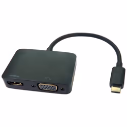 The USB3C-HDMI-VGA014K USB-C Adapter can output a HDMI and VGA signal. This is ideally suited to laptops with two USB type C ...