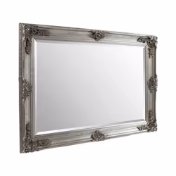 Mirror GL104-1 Shabby Chic Style Silver Antique Large Wall 3Ft8 X 2Ft8 (110cm X 80cm)