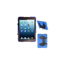 TECHGEAR G-SHOCK Case for iPad Mini 3, Mini 2, Mini 1 - Tough Rugged Heavy Duty  Survival Case with Detachable Stand - Kids Work School Builder - BLUE