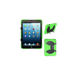 TECHGEAR G-SHOCK Case for iPad Mini 3, Mini 2, Mini 1 - Tough Rugged Heavy Duty  Survival Case with Detachable Stand - Kids Work School Builde - GREEN
