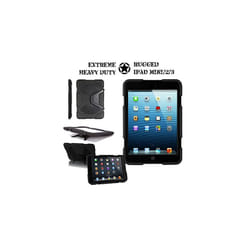TECHGEAR G-SHOCK Case for iPad Mini 3, Mini 2, Mini 1 - Tough Rugged Heavy Duty  Survival Case with Detachable Stand - Kids Work School Builde - BLACK