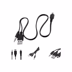 TECHGEAR 2in1 Cable - Mini USB to USB & 3.5mm Aux Standard Audio Jack Connection Cable - Compatible with many speakers, Mp3 P ...