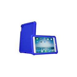 Bumper Case fits Apple iPad Mini 5 2019, iPad Mini 4, Rugged Light Weight Shockproof Soft Silicone Protective Easy Grip Case + Screen Protector - BLUE