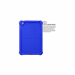 Bumper Case fits Apple iPad Mini 5 2019, iPad Mini 4, Rugged Light Weight Shockproof Soft Silicone Protective Easy Grip Case + Screen Protector - BLUE