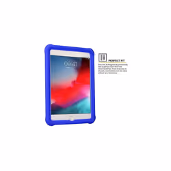 Bumper Case fits Apple iPad Mini 5 2019, iPad Mini 4, Rugged Light Weight Shockproof Soft Silicone Protective Easy Grip Case + Screen Protector - BLUE