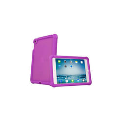 Bumper Case fits Apple iPad Mini 5 2019, iPad Mini 4, Rugged Light Weight Shockproof Soft Silicone Protective Easy Grip Case + Screen Protect - PURPLE