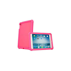 Bumper Case fits Apple iPad Mini 5 2019, iPad Mini 4, Rugged Light Weight Shockproof Soft Silicone Protective Easy Grip Case + Screen Protector - PINK