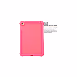Bumper Case fits Apple iPad Mini 5 2019, iPad Mini 4, Rugged Light Weight Shockproof Soft Silicone Protective Easy Grip Case + Screen Protector - PINK