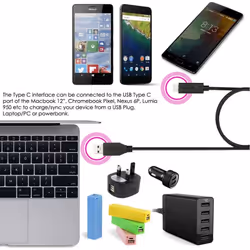 TECHGEAR (30 cm 1ft) USB 3.1 Type C, 1 meter Data Sync & Charging Cable Lead for Huawei P40 P30, MatePad, Mate 20 Pro etc. USB C Fast cable