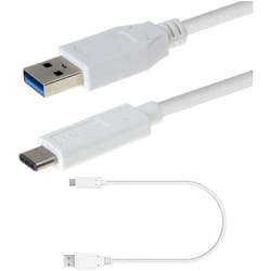 TECHGEAR (30 cm 1 ft) USB 3.1 Type C, Data Sync & Charging Cable Lead for HTC 11,HTC U Play etc - USB-C 3.1 Type C to USB 3.1 Type A