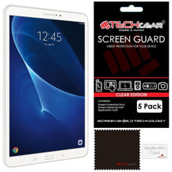 [Pack of 5] TECHGEAR Screen Protectors Compatible with Samsung Galaxy Tab A 10.1 2018 / 2016 (SM-T580 / SM-T581 / SM-T585) Clear Lcd Screen Protector