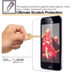 [2 Pack] TECHGEAR GLASS Edition Screen Protector for iPod Touch 7 6 5 - Genuine Tempered Glass Screen Protector for Apple iPod Touch 7th - 5th Gen