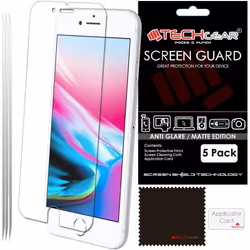 [Pack of 5] TECHGEAR ANTI GLARE Screen Protectors for iPhone SE 5G 2022 / 2020, iPhone 8, iPhone 7 (4.7") - MATTE Screen Prot ...