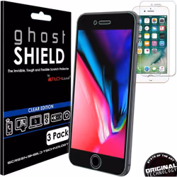 TECHGEAR [3 Pack] Screen Protectors for Apple iPhone 8 Plus, iPhone 7 Plus 5.5" [ghostSHIELD Edition] Genuine Reinforced Flex ...