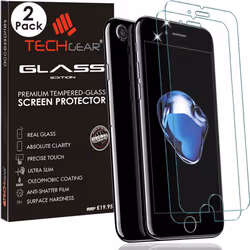 [2 Pack of] TECHGEAR GLASS Edition for iPhone 8 Plus, iPhone 7 Plus (5.5 Inch) - Genuine Tempered Glass Screen Protector Guar ...
