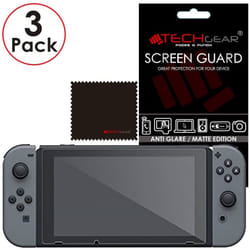 TECHGEAR [3 Pack] Anti Glare Screen Protectors for Nintendo Switch, MATTE LCD Screen Protector with Cleaning Cloth & Applicator Card