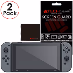 TECHGEAR [2 Pack] Anti Glare Screen Protectors for Nintendo Switch, MATTE LCD Screen Protector with Cleaning Cloth & Applicat ...