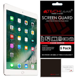 [Pack of 5] TECHGEAR Screen Protectors for iPad 9.7" ( 2018 / 2017 ) - Clear Screen Protector  with Cloth & Applicator Card