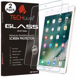 [2 Pack of] TECHGEAR GLASS Edition for iPad 9.7" (2018/2017) - Genuine Tempered Glass Screen Protector Guard Cover Compatible ...
