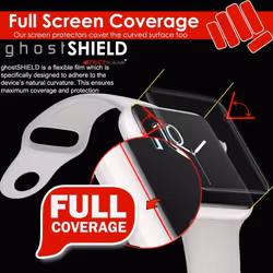 [4 Pack] TECHGEAR Screen Protectors to fit Apple Watch 42mm [ghostSHIELD Edition]  Reinforced Flexible TPU Screen Protector with Full Coverage