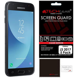 [5 Pack] TECHGEAR Screen Protectors for Galaxy J3 2017 (SM-J330 Series) - Ultra Clear Lcd Screen Protector Compatible with Samsung Galaxy J3 2017