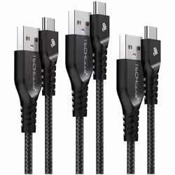 TECHGEAR 3 Pack STRONG High Durability Braided USB C Charging & Sync Cables Type C for Samsung Note 20 Ultra 10, S23 S22, Mot ...