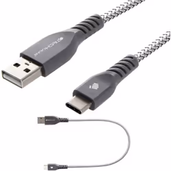 TECHGEAR STRONG High Durability Braided USB C Charging & Sync Cable (30cm) Type C Compatible with Samsung Note 20 Ultra 10 9 ...
