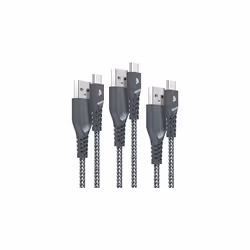 TECHGEAR 3 Pack STRONG High Durability Braided USB C Charging & Sync Cables Type C for Samsung Note 20 Ultra 10, S23 S22, Mot ...