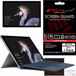 TECHGEAR Screen Protector for Microsoft Surface Pro (2017) - Ultra Clear Screen Protector With Screen Cleaning Cloth & Appli ...