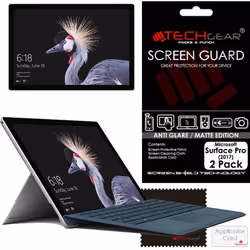 [Pack of 2] TECHGEAR Anti Glare Screen Protectors for Microsoft Surface Pro (2017) - Matte Lcd Screen Protector Covers With C ...