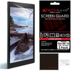 TECHGEAR [2 Pack] Screen Protectors for Previous Amazon Fire HD 10 2019 (9th / 7th Generation, 2019 / 2017) - Clear Lcd Screen Protectors
