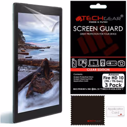 TECHGEAR [3 Pack] Screen Protectors for Previous Amazon Fire HD 10 2019 (9th / 7th Generation, 2019 / 2017) - Clear Lcd Scree ...