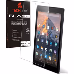 TECHGEAR GLASS Edition fits PREVIOUS Amazon Fire HD 10 2019 (7th / 9th Generation, 2019 / 2017) Genuine Tempered Glass Screen ...