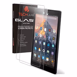 [2 Pack] TECHGEAR GLASS Edition fits PREVIOUS Amazon Fire HD 10 (9th & 7th Gen / 2019 & 2017) Genuine Tempered Glass Screen P ...