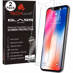 [2 Pack] TECHGEAR GLASS Edition for iPhone 11 Pro, iPhone XS, iPhone X - Genuine Tempered Glass Screen Protector