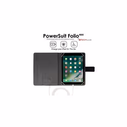 TECHGEAR PowerSuit Folio Case for Apple iPad Pro 9.7", Air 2, Air - Protective Case Cover with Built in 4000mah Power Bank and Stand (Black)