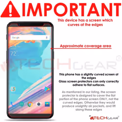 TECHGEAR Screen Protector fits OnePlus 5T - GLASS Edition Genuine Tempered Glass Screen Protector Compatible with OnePlus 5T [1+ 5T]